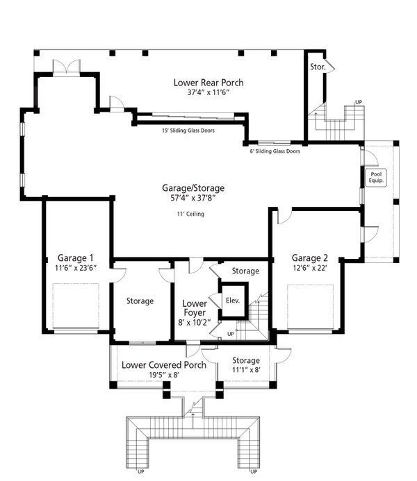 Dream House Plan - Cottage Floor Plan - Lower Floor Plan #938-159