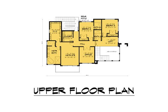 Floor Plan - Upper Floor for Contemporary House Plan #1066-182 - 3 bed, 4.5 bath