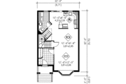 European Style House Plan - 3 Beds 1.5 Baths 1376 Sq/Ft Plan #25-207 