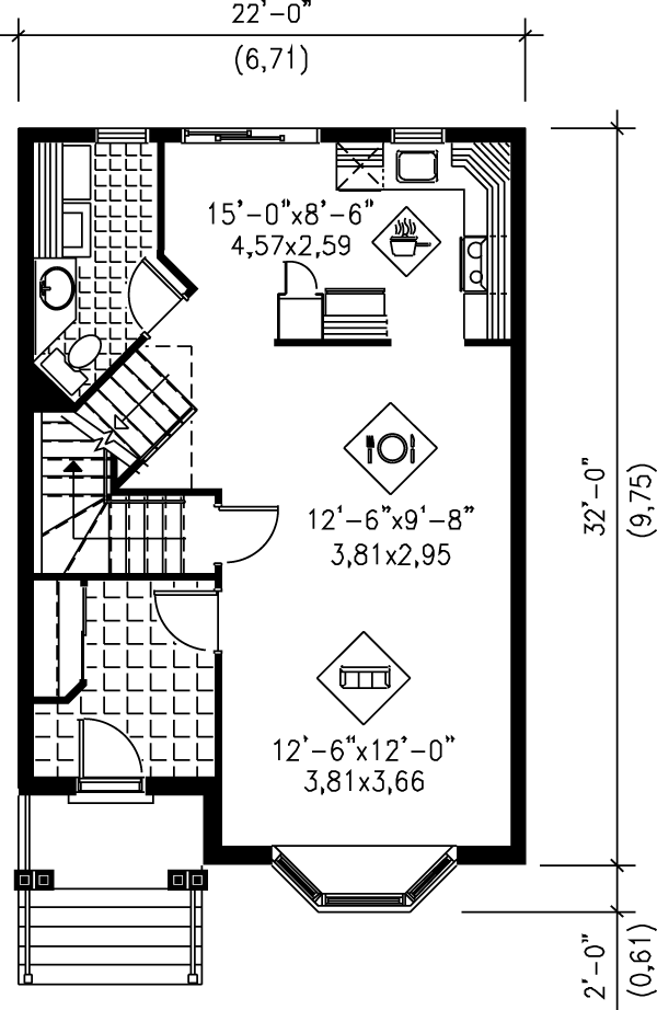 European Floor Plan - Main Floor Plan #25-207