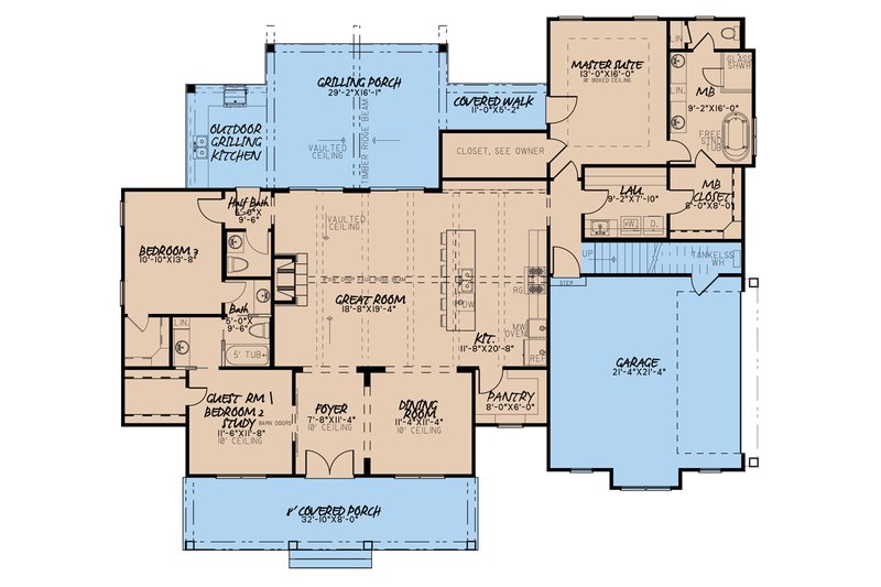 Farmhouse Style House Plan - 3 Beds 2.5 Baths 2120 Sq/Ft Plan #923-183 ...