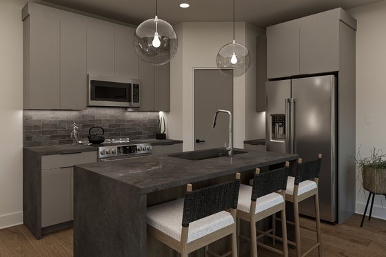 Interior - Kitchen for Modern House Plan #455-689 - 3 bed, 2.5 bath