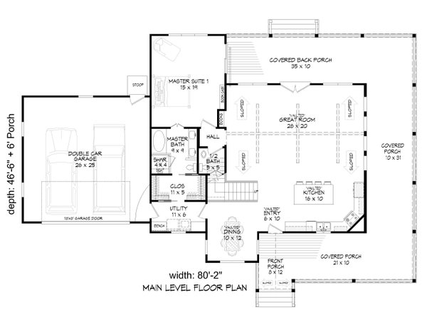 House Blueprint - Farmhouse Floor Plan - Main Floor Plan #932-1355