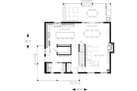 Floor Plan - Main Floor for Country House Plan #23-2670 - 3 bed, 2.5 bath