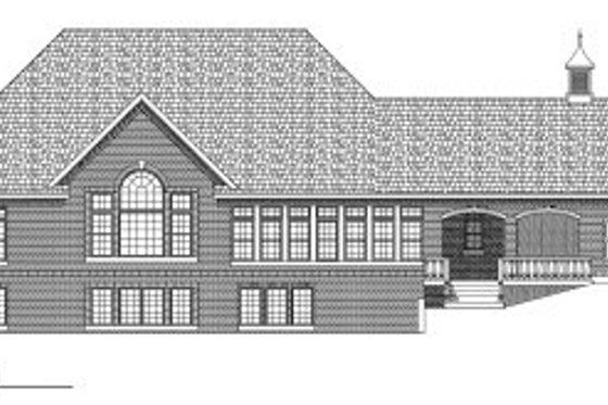 Exterior - Rear Elevation for European House Plan #70-783 - 4 bed, 3.5 bath