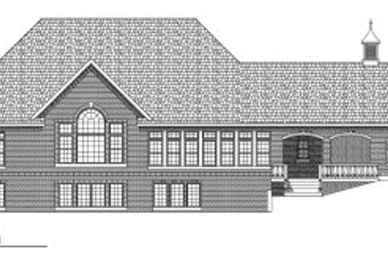 Home Plan - Exterior - Rear Elevation for European House Plan #70-783 - 4 bed, 3.5 bath