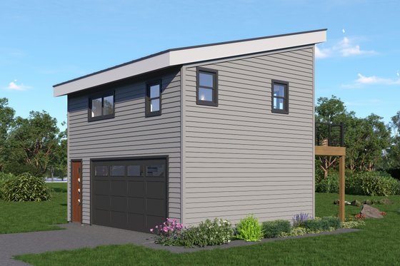 Exterior - Rear Elevation 1 for Southern House Plan #932-1309 - 1 bed, 1 bath