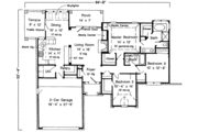 European Style House Plan - 3 Beds 2 Baths 1696 Sq/Ft Plan #410-331 