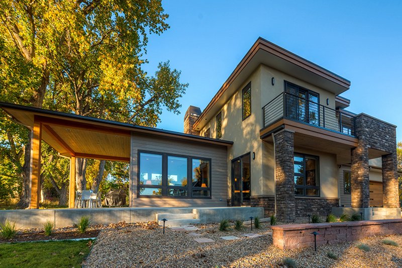 Architectural House Design - Exterior - Rear Elevation for Contemporary House Plan #1042-19 - 4 bed, 3.5 bath