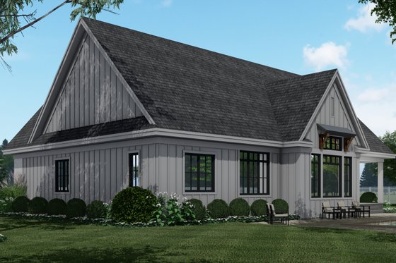 Exterior - Rear Elevation 1 for Farmhouse House Plan #51-1159 - 3 bed, 2.5 bath