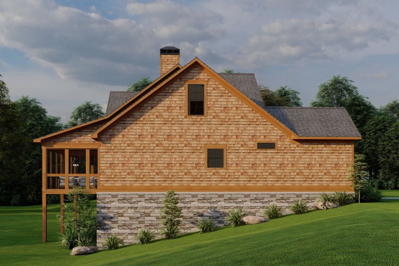 House Blueprint - Exterior - Other Elevation 3 for Craftsman House Plan #17-3370 - 3 bed, 2 bath