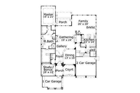 Floor Plan - Main Floor for European House Plan #411-690 - 5 bed, 3.5 bath