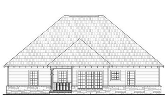 Exterior - Rear Elevation for Craftsman House Plan #21-212 - 3 bed, 2 bath