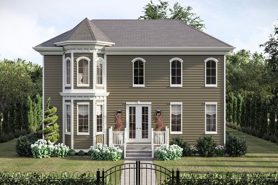 Exterior - Front Elevation 4 for Victorian House Plan #455-776 - 4 bed, 2.5 bath