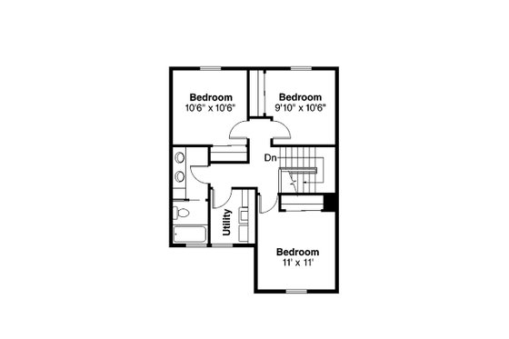 Floor Plan - Upper Floor for Farmhouse House Plan #124-147 - 4 bed, 2.5 bath