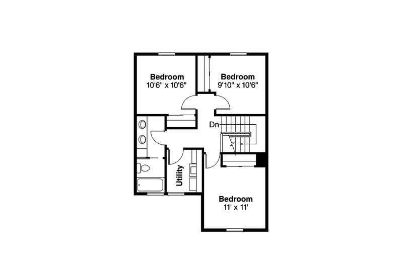 Home Plan - Floor Plan - Upper Floor for Farmhouse House Plan #124-147 - 4 bed, 2.5 bath