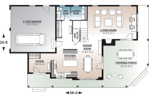 Floor Plan - Main Floor for Traditional House Plan #23-2510 - 3 bed, 2.5 bath