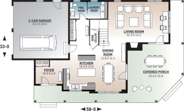 House Design - Traditional Floor Plan - Main Floor Plan #23-2510