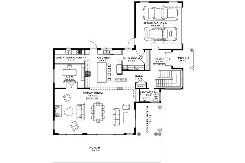 House Plan Design - Floor Plan - Main Floor for Mediterranean House Plan #1101-31 - 4 bed, 3.5 bath
