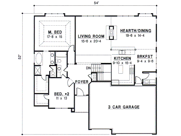 Traditional Floor Plan - Main Floor Plan #67-352