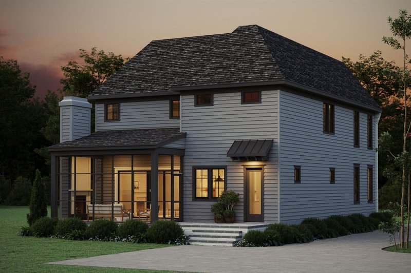 House Plan Design - Exterior - Rear Elevation for Tudor House Plan #461-120 - 4 bed, 3.5 bath