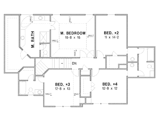 Bungalow Floor Plan - Upper Floor Plan #67-884