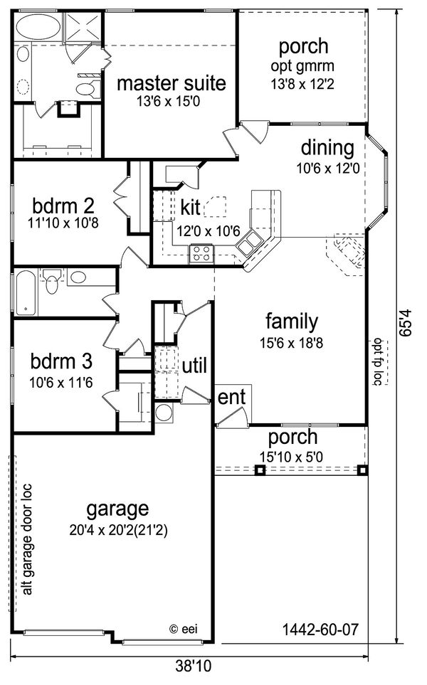 Craftsman Floor Plan - Main Floor Plan #84-451