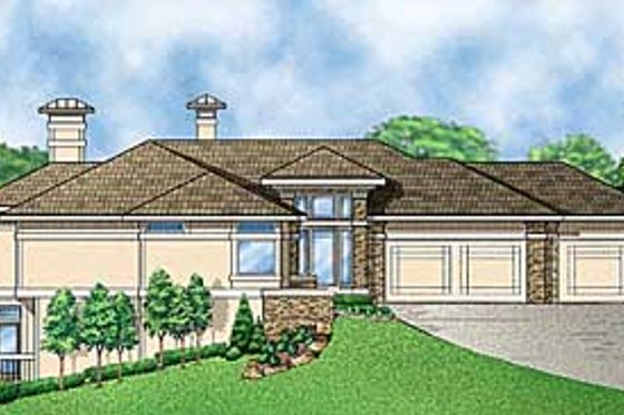 Exterior - Front Elevation for Modern House Plan #67-683 - 4 bed, 5 bath