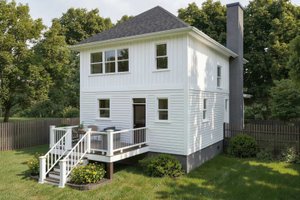 Exterior - Rear Elevation for Farmhouse House Plan #79-196 - 3 bed, 2.5 bath