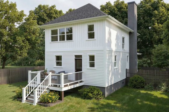 Exterior - Rear Elevation for Farmhouse House Plan #79-196 - 3 bed, 2.5 bath