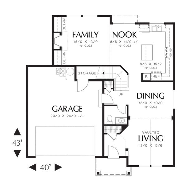 Craftsman Floor Plan - Main Floor Plan #48-520