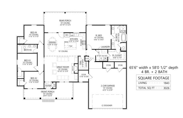 Main Floor plan - Slab and Crawlspace version