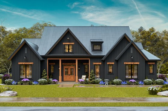 Exterior - Front Elevation 3 for Farmhouse House Plan #119-473 - 3 bed, 3.5 bath