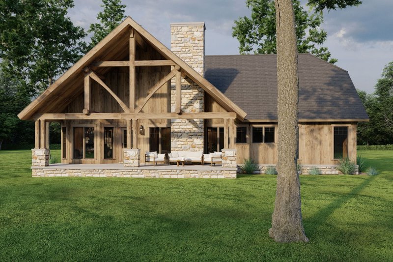 Home Plan - Exterior - Rear Elevation for Craftsman House Plan #17-2814 - 4 bed, 2 bath