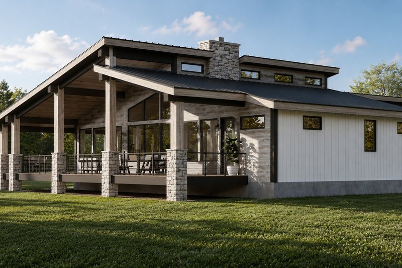 House Blueprint - Exterior - Other Elevation 2 for Modern House Plan #1064-500 - 3 bed, 3.5 bath