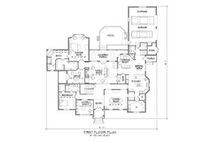 Floor Plan - Main Floor for European House Plan #1054-67 - 5 bed, 4.5 bath