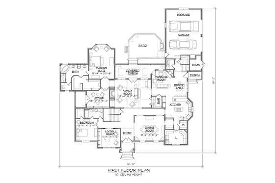 Floor Plan - Main Floor for European House Plan #1054-67 - 5 bed, 4.5 bath