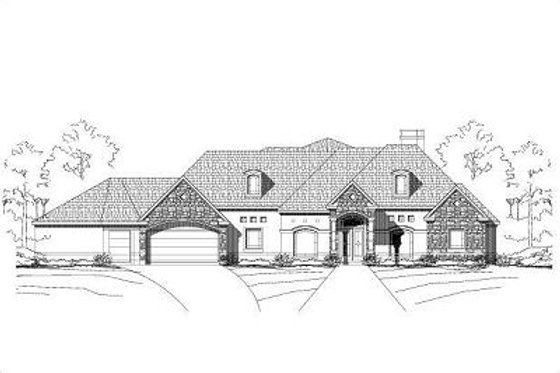 Exterior - Front Elevation for European House Plan #411-720 - 4 bed, 4.5 bath