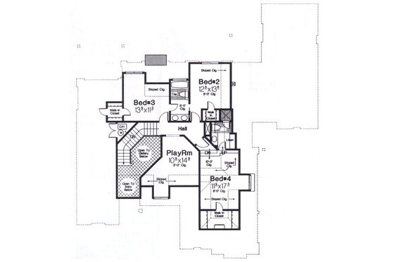 Floor Plan - Upper Floor for European House Plan #310-940 - 4 bed, 3.5 bath