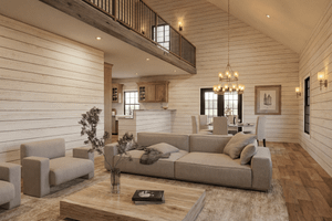 Interior - Family Room for Cabin House Plan #923-453 - 2 bed, 2 bath