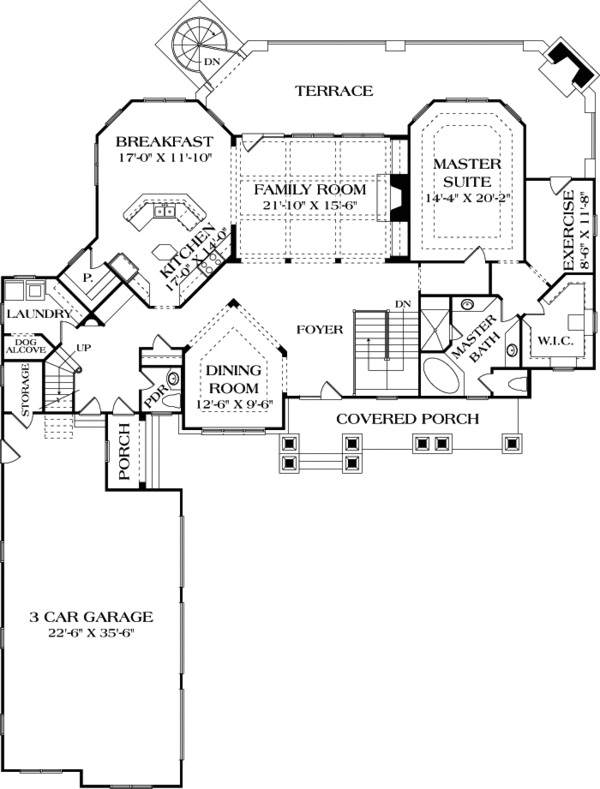 Craftsman Floor Plan - Main Floor Plan #453-58