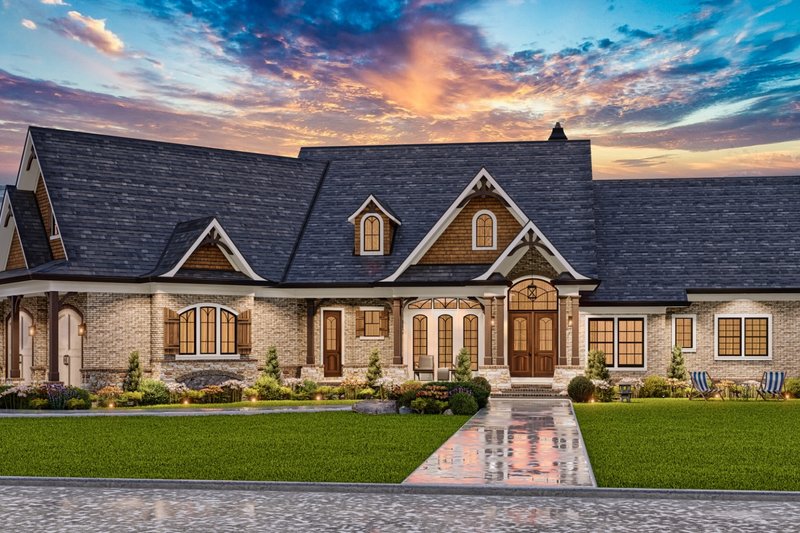 House Blueprint - Exterior - Front Elevation 5 for Modern House Plan #54-580 - 3 bed, 3 bath