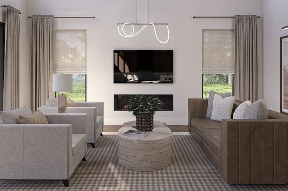 Interior - Family Room 1 for Barndominium House Plan #455-385 - 6 bed, 5.5 bath