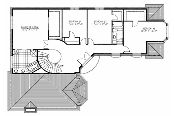 Floor Plan - Upper Floor for European House Plan #138-324 - 4 bed, 2.5 bath