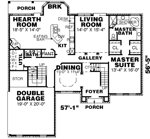 Traditional Floor Plan - Main Floor Plan #34-209