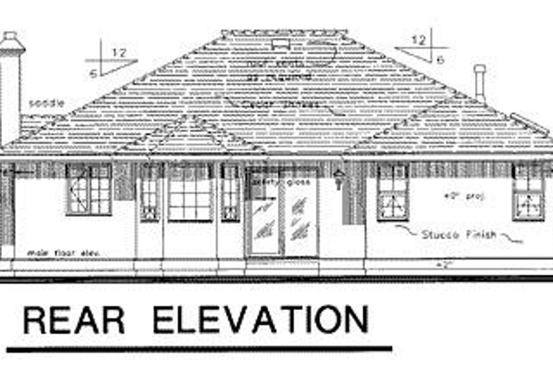 House Plan Design - Exterior - Rear Elevation for Ranch House Plan #18-137 - 2 bed, 2 bath