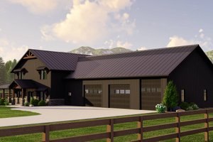 Exterior - Front Elevation 4 for Barndominium House Plan #1064-110 - 3 bed, 2.5 bath