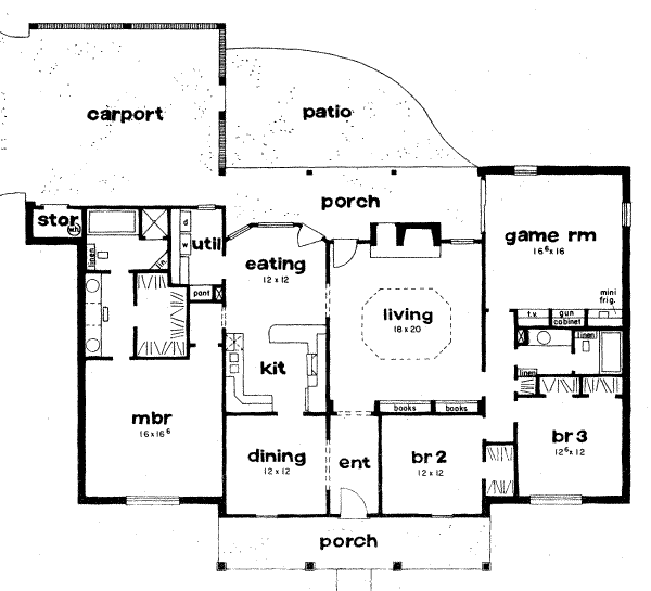 Mediterranean Floor Plan - Main Floor Plan #36-291