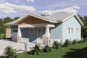 Craftsman Style House Plan - 1 Beds 1 Baths 624 Sq/Ft Plan #1106-168 Exterior 