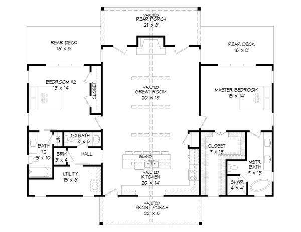 Dream House Plan - Country Floor Plan - Main Floor Plan #932-460
